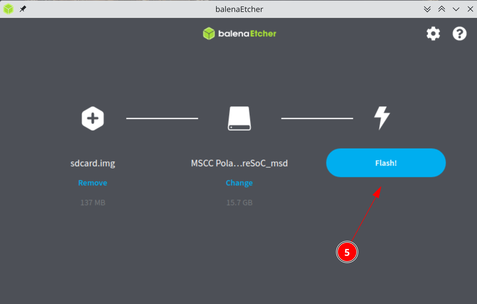 Balena Etcher flashing image