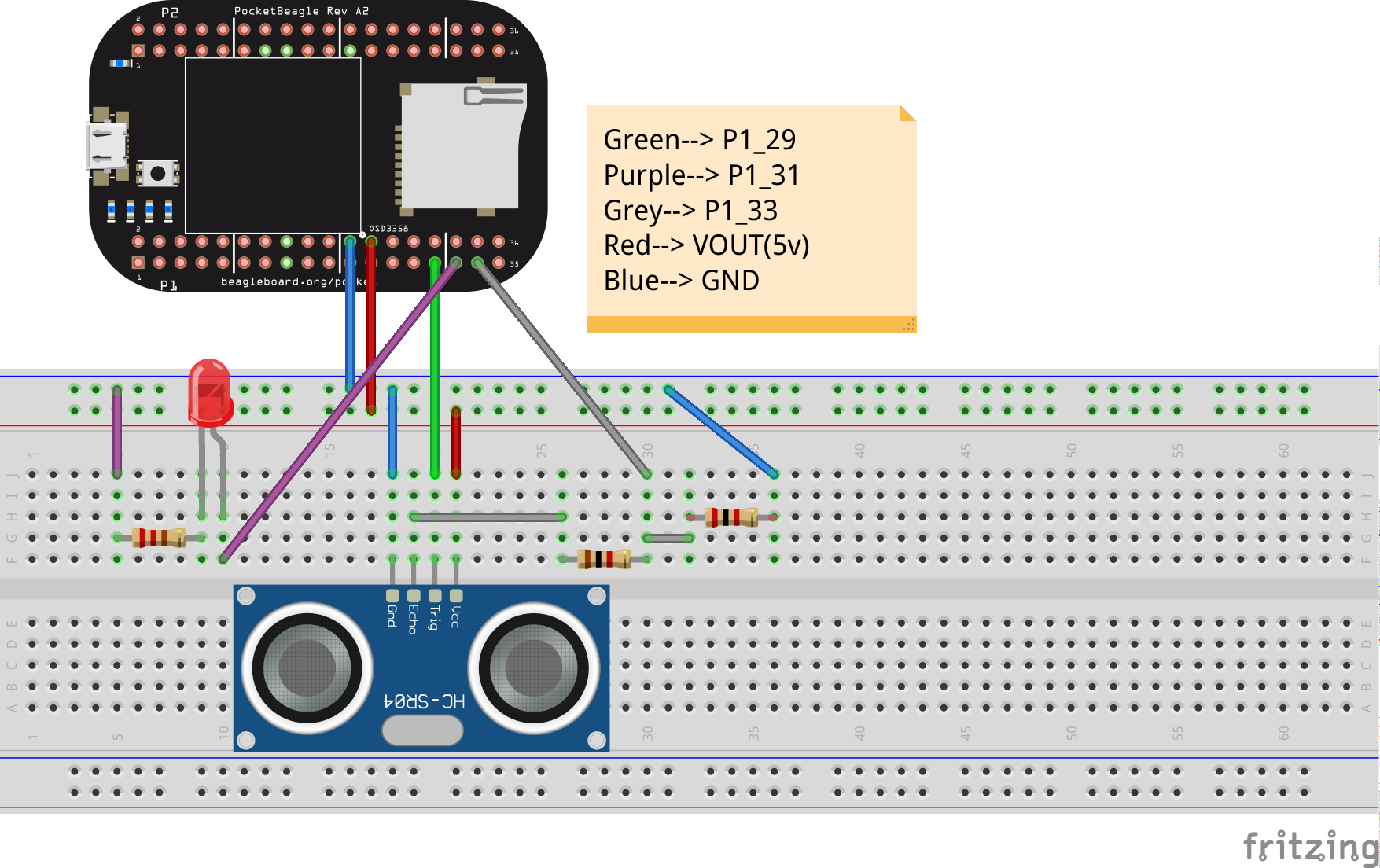 Ultrasonic range sensor example