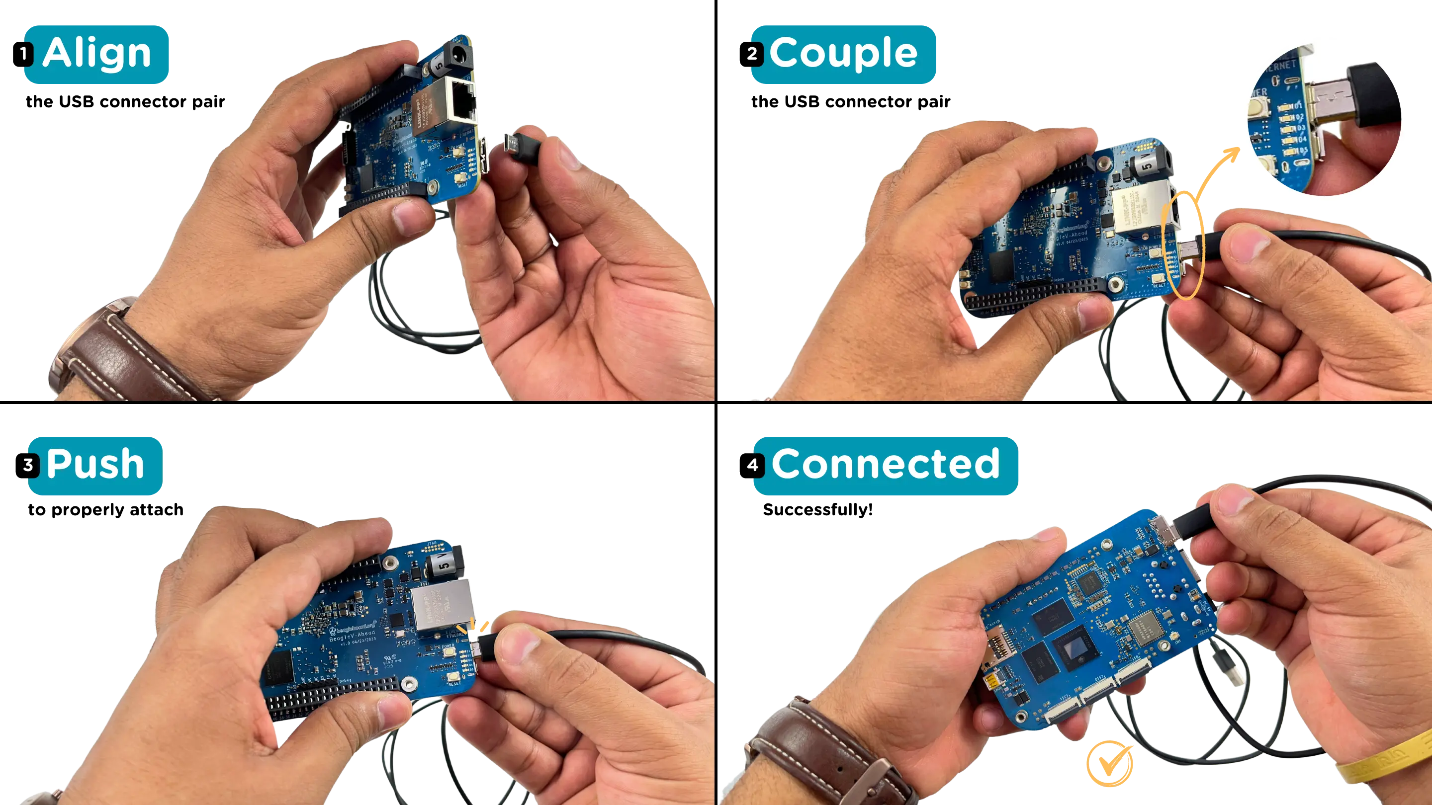 high-speed micro-B (USB 2.0) connection guide BeagleV-Ahead.