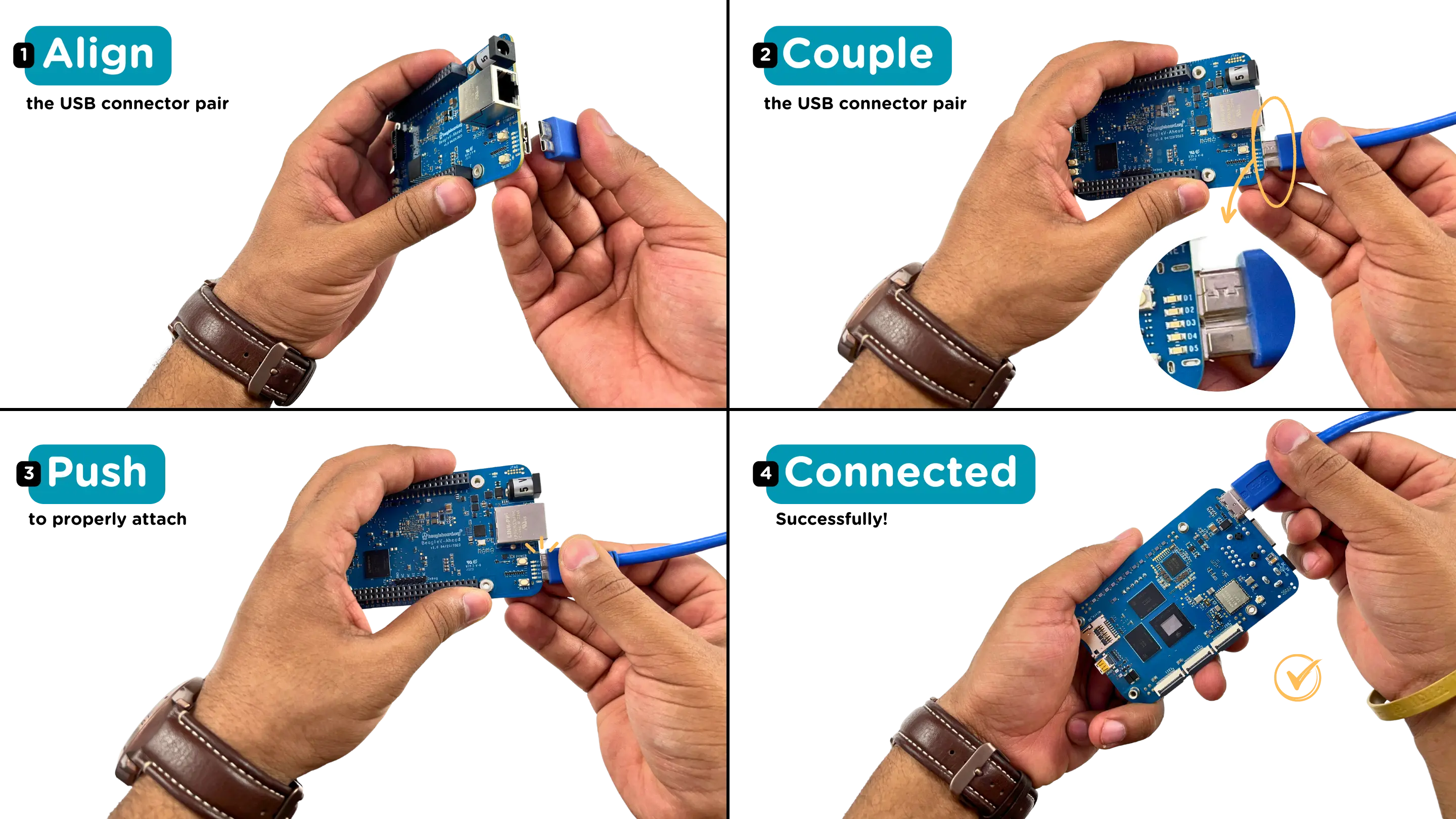super-speed micro-B (USB 3.0) connection guide for BeagleV-Ahead.